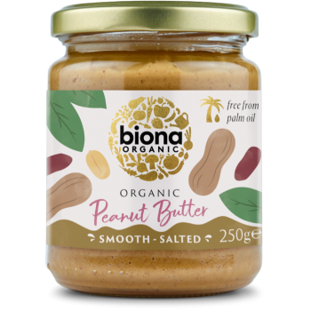 6 x Biona Organic Peanut Butter Smooth/Salted 250G BNA323