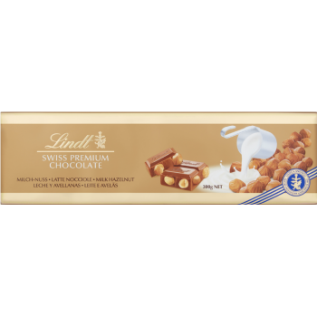 Lindt Milk & Hazelnut Gold Bar 300g x 10 bars LDT442 Lindt Milk & Hazelnut Gold Bar 300g x 10 bars LDT442