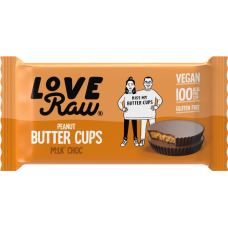 Loveraw Peanut Butter Cups - Milk Choc 34g x 18 LRW134