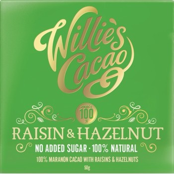 Willie's Cacao Raisin & Hazelnut 100% Maranon Cacao 50g x 12 WLE252