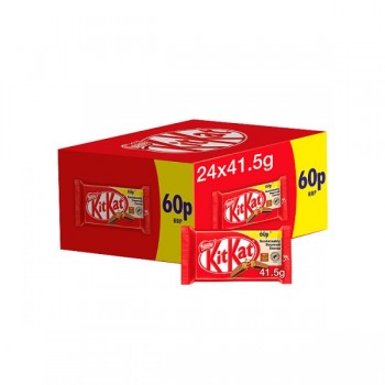 Kit Kat 4 Finger Milk Chocolate Bar 41.5g x 24 Price Marked 60p 266839 Kit Kat 4 Finger Milk Chocolate Bar 41.5g x 24 Price Marked 60p 266839