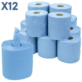 2 Ply Centre feed Blue Rolls (15.7cmx80m) x 12 HYG400 2 Ply Centre feed Blue Rolls (15.7cmx80m) x 12 HYG400