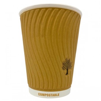 H-Pack 8oz Bio Cup Embossed Double Wall 252264 H-Pack 8oz Bio Cup Embossed Double Wall 252264