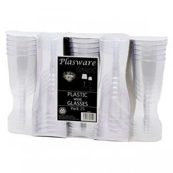 Plasware Plastic Wine Glasses x 25 203623 Plasware Plastic Wine Glasses x 25 203623