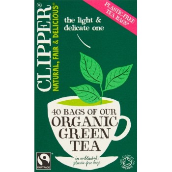 6 x Clipper Organic Fairtrade Pure Green Tea Bags 40's CPR357 6 x Clipper Organic Fairtrade Pure Green Tea Bags 40's CPR357