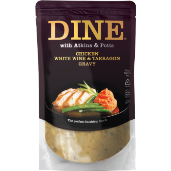 Atkins & Potts Chicken, White Wine & Tarragon Gravy 350G AP1015 Atkins & Potts Chicken, White Wine & Tarragon Gravy 350G AP1015
