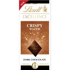 Lindt Excellence Dark Crispy Wafer Bar 100g x 20. BARS  LDT043