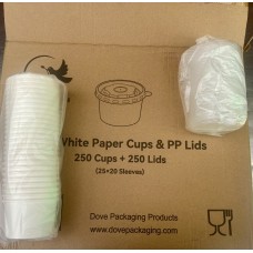 4oz White Paper Card Cups And Lids dove packaging x 250 sets 4oz White Paper Card Cups And Lids dove packaging x 250 sets