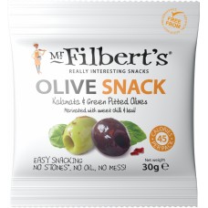20 x Mr Filbert's Kalamata & Green Pitted Olive Snack 30g MRF623 20 x Mr Filbert's Kalamata & Green Pitted Olive Snack 30g MRF623
