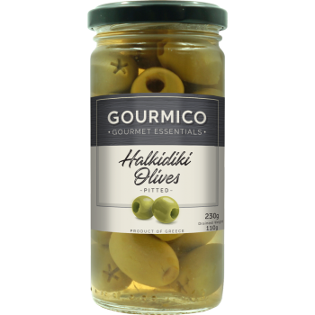 6 x Gourmico Halkidiki Pitted Green Olives 230G GOU301