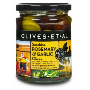 DISCONTINUED  6 x Olives Et Al Sunshine Rosemary & Garlic Olives 250g OEA004
