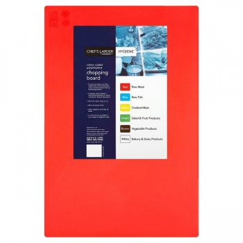 Chef's Larder Hygiene Chopping Board Red 45x30cm 060408 Chef's Larder Hygiene Chopping Board Red 45x30cm 060408