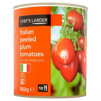 Chef's Larder Italian Peeled Plum Tomatoes 800g 270964 Chef's Larder Italian Peeled Plum Tomatoes 800g 270964