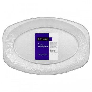 Chef's Larder 425mm Oval Foil Serving Platters x 8 784960 Chef's Larder 425mm Oval Foil Serving Platters x 8 784960