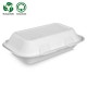 large White Bagasse Food Box with lid  9"x6" (HBB51) 1x250 (hb10 size) 