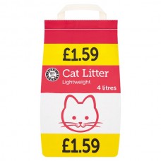 4 x Euro Shopper Cat Litter Lightweight 4 Litres Price Marked £1.59 281522