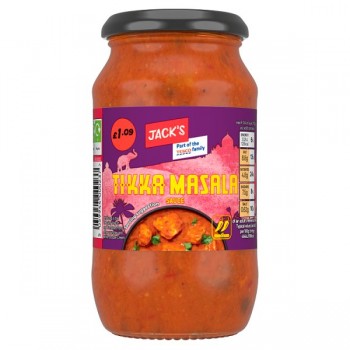 6 jars Jack's Tikka Masala Sauce 440g (price marked £1.39). 275448 285755 6 jars Jack's Tikka Masala Sauce 440g (price marked £1.39). 275448 285755