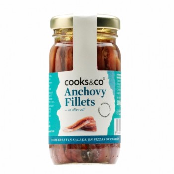 6 x Cooks & Co Anchovy Fillets in Olive Oil - Jar 100g CKS032