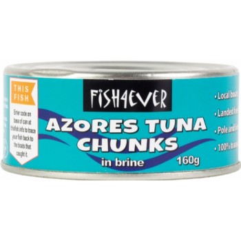 15 x Fish4Ever Azores Tuna Chunks in Brine 160g F4E100 15 x Fish4Ever Azores Tuna Chunks in Brine 160g F4E100