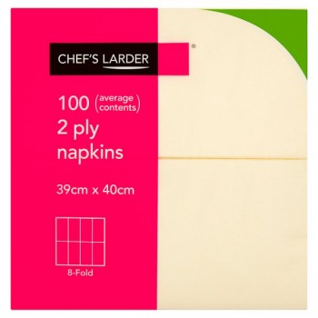 Chef's Larder 100 Napkins Champagne 2 Ply 244655