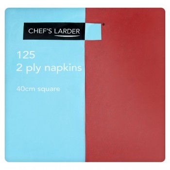 Chef's Larder 2 Ply Burgundy Napkins x 125 105294 Chef's Larder 2 Ply Burgundy Napkins x 125 105294